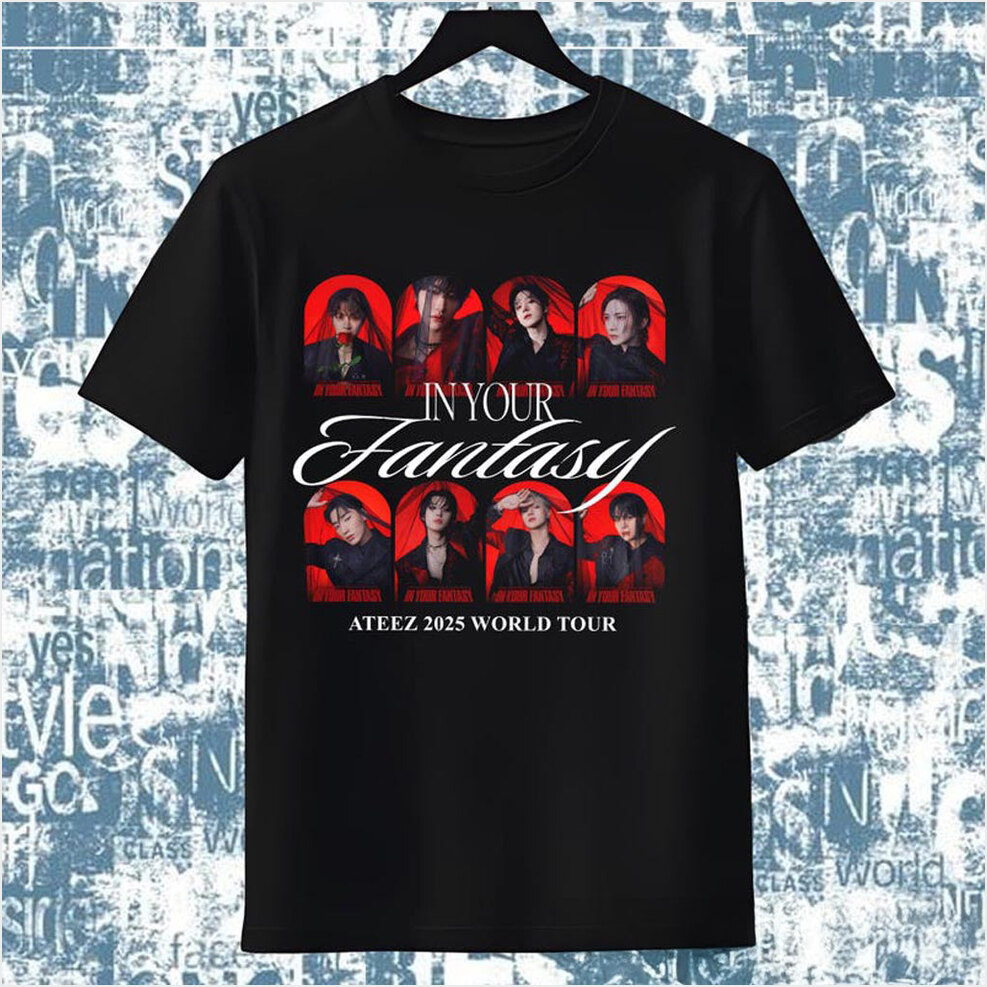Ateez 2025 World Tour In Your Fantasy T-Shirt Ateez World Tour 2025 Shirt ATEEZ Golden Hour-1
