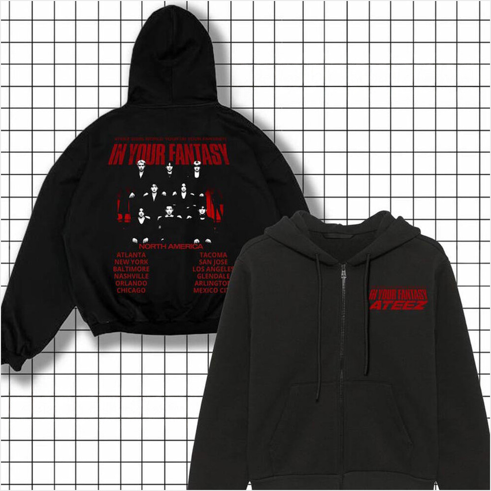 Ateez 2025 World Tour in Your Fantasy Zip Hoodie ATEEZ Golden Hour Part 2 Hoodie Aniteez in Treasure-1