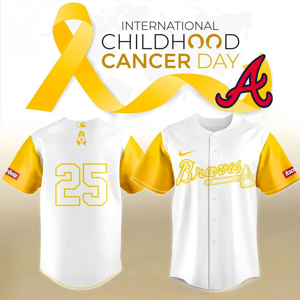 Atlanta Braves Childhood Cancer Awareness Day 2025 Jersey Atlanta Braves Merch Gifts For Fans-1