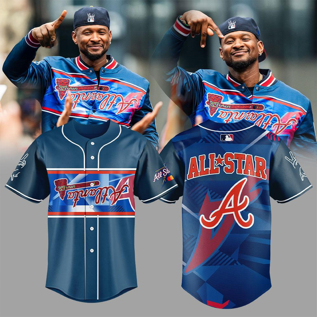 Atlanta Braves Peace Up A-Town x Usher Baseball Jersey Atlanta Braves Merch Gifts For Fans-1