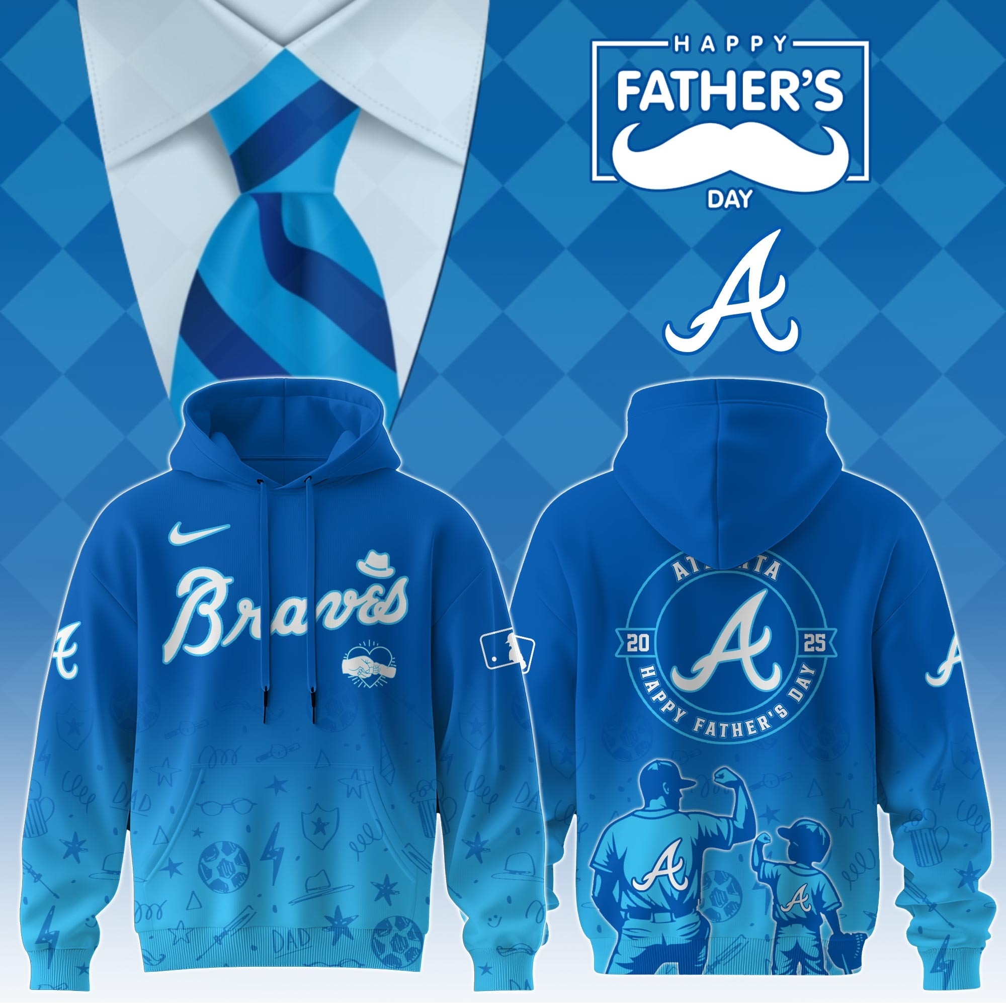 Atlanta Braves Special Father's Day 2025 Limited Edition Hoodie Atlanta Braves Merch-1