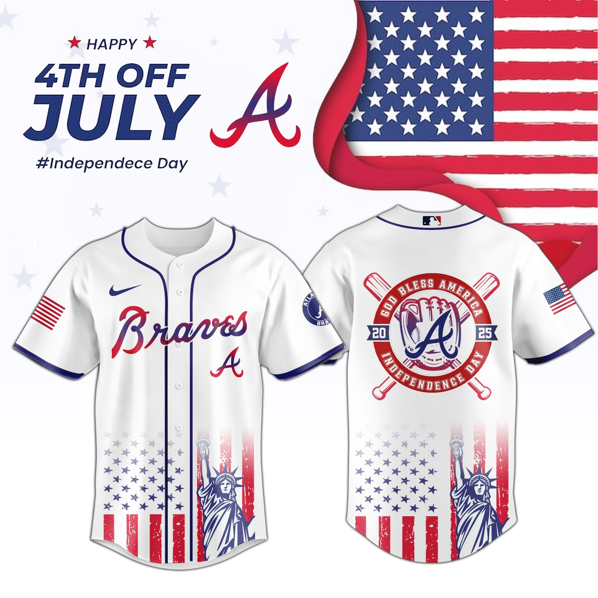 Atlanta Braves Special Independence Day 2025 Limited Edition Jersey Atlanta Braves Merch-1