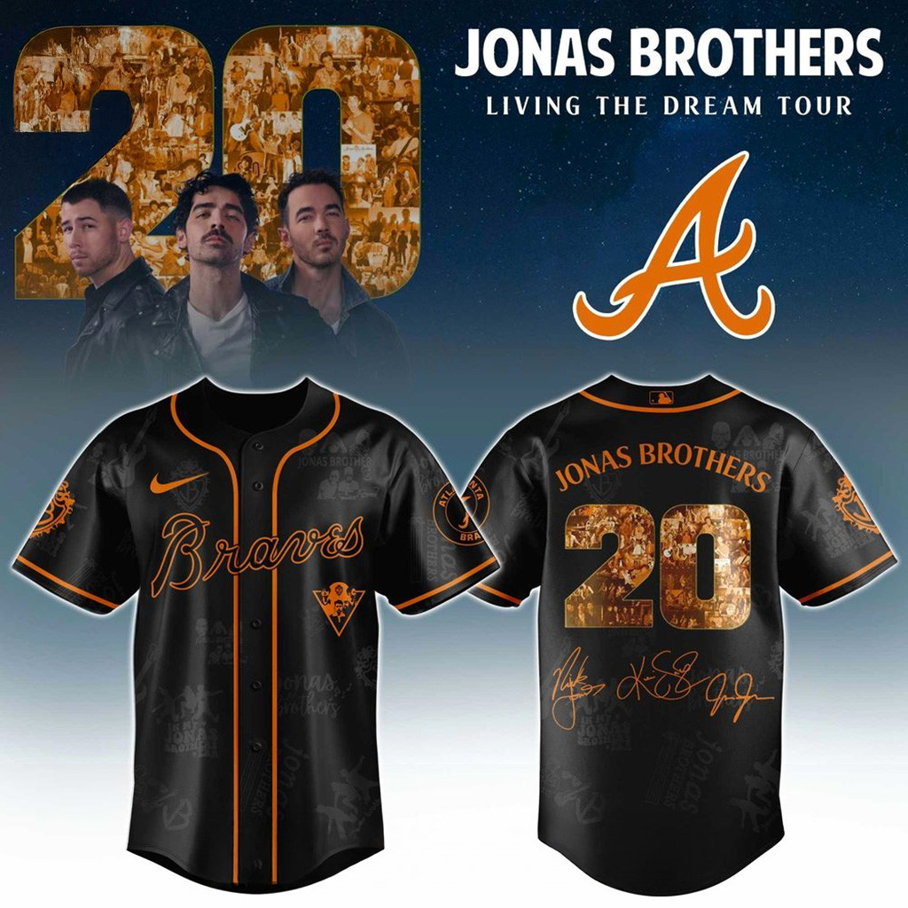 Atlanta Braves X Jonas Brothers Living The Dream Tour 2025 Jersey Atlanta Braves Merch-1