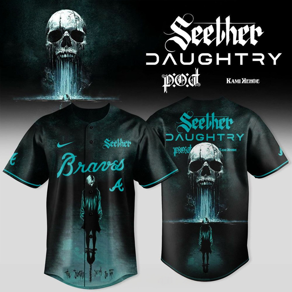 Atlanta Braves X Seether Daughtry Fall 2025 US Tour Jersey Braves Merch Cool Baseball Gifts-1
