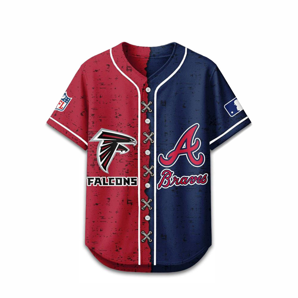 Atlanta Falcons Mix Atlanta Braves Sporty New Design Baseball Jersey Fan Merch Dad Gifts-1