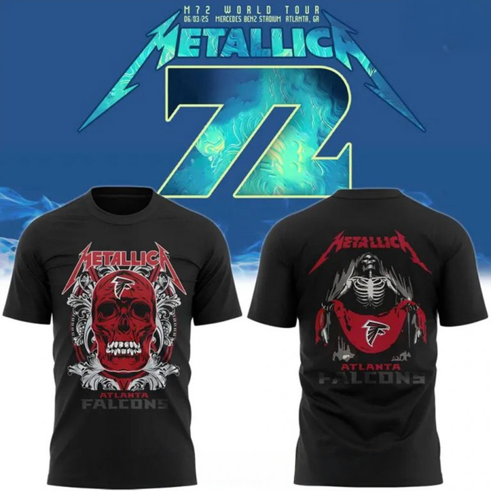 Atlanta Falcons x Metallica M72 Tour Limited Edition T-Shirt First Fathers Day Gift Ideas-1