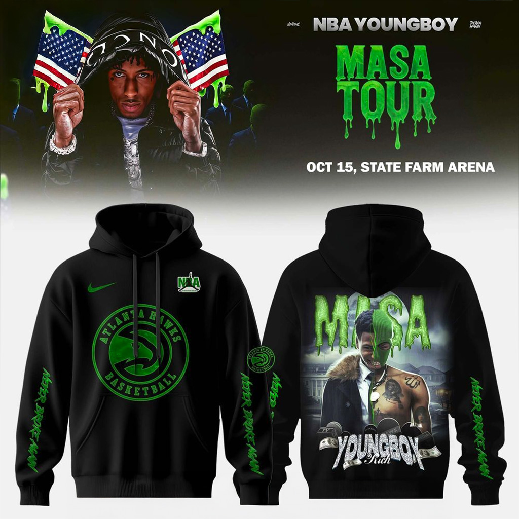 Atlanta Hawks X Young Boy Masa Tour Merch Hoodie Atlanta Hawks Merch Him Gifts-1