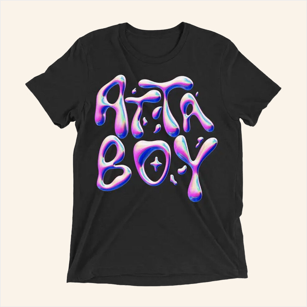 Attaboy Online Merch Blob Black T-Shirt Birthday Gifts vFor Besties Gifts For Fans Christmas Presents-1