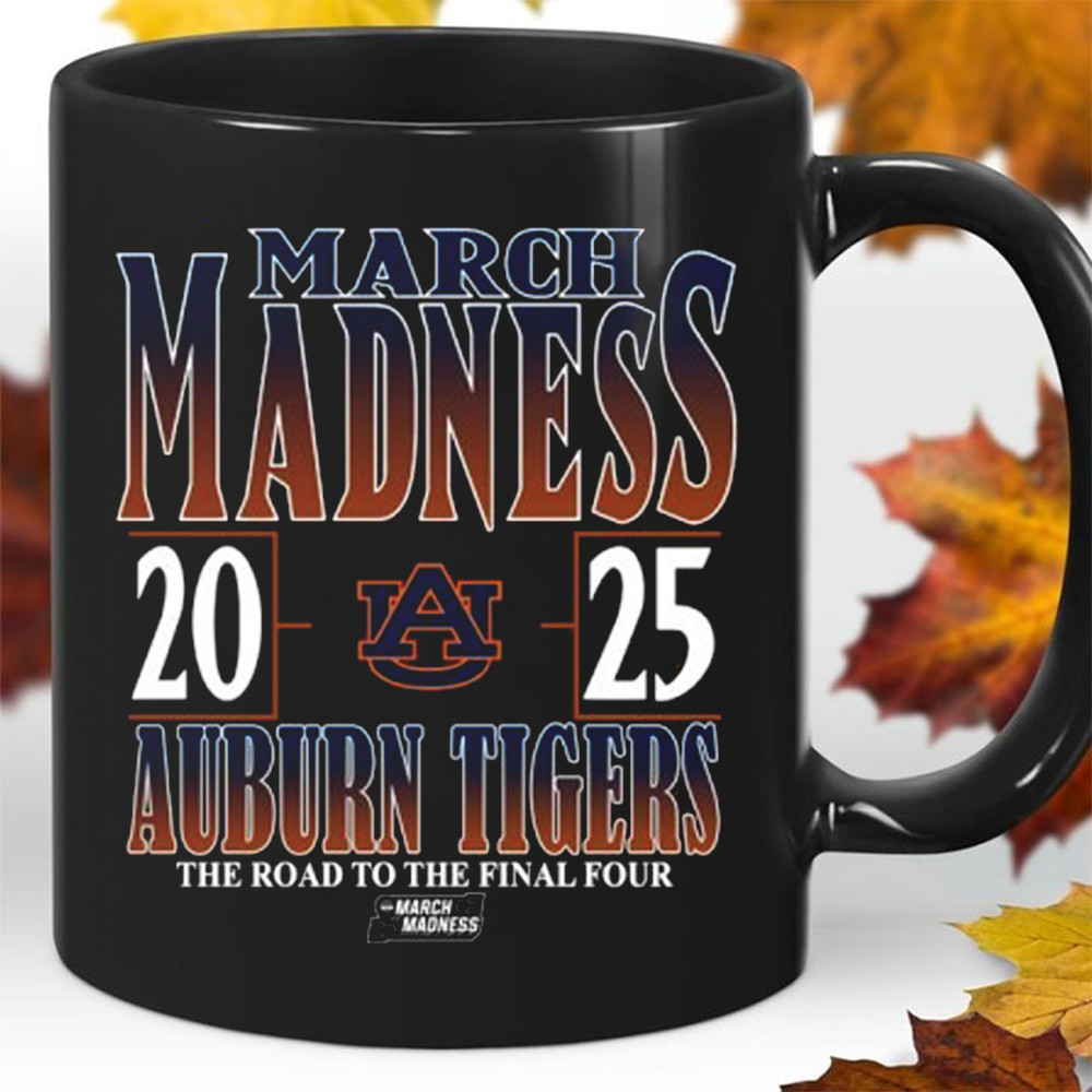 Auburn Tigers 2025 NCAA DI Men's Tournament March Madness The Road To The Final Four Mug-1