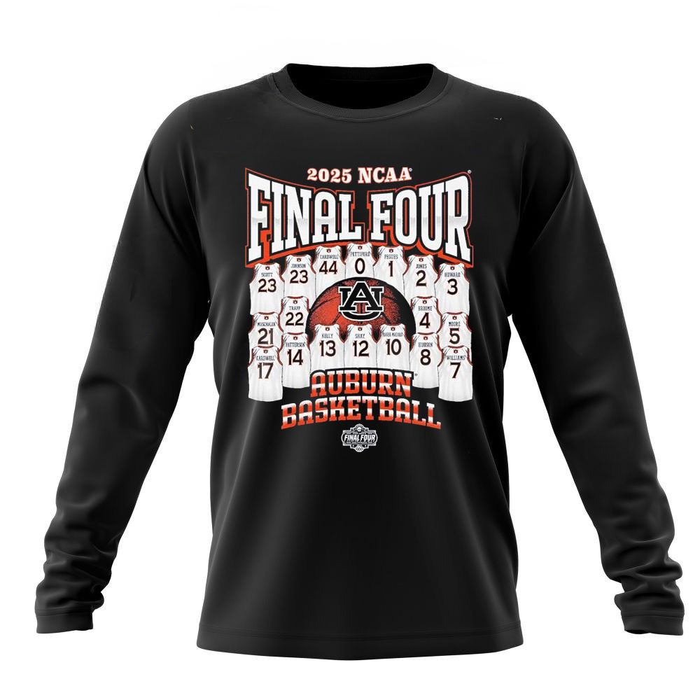 Auburn Tigers 2025 NCAA Men's Basketball Final Four Jersey Madness Long Sleeve Gift For Him-1
