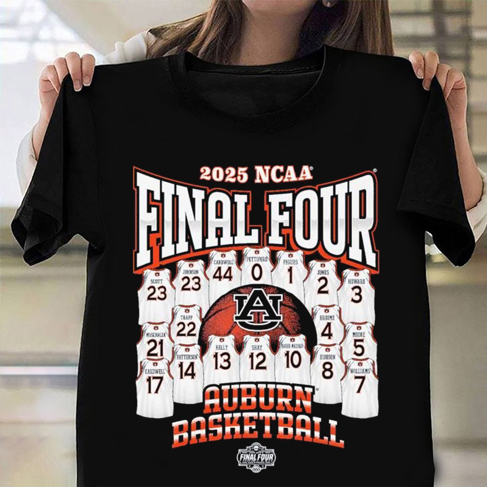 Auburn Tigers 2025 NCAA Men's Basketball Final Four Jersey Madness T-Shirt Gift For Him-1