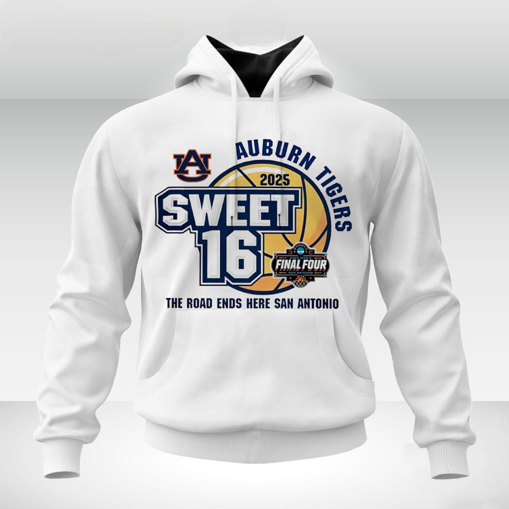 Auburn Tigers 2025 NCAA Men's Basketball Sweet 16 Final Four Hoodie Gift For Basketball Lover-1