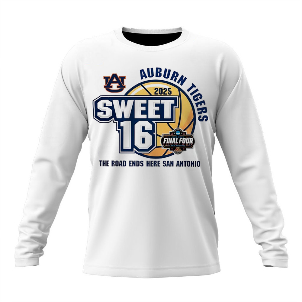 Auburn Tigers 2025 NCAA Men's Basketball Sweet 16 Final Four Long Sleeve Shirt Gift For Fans-1