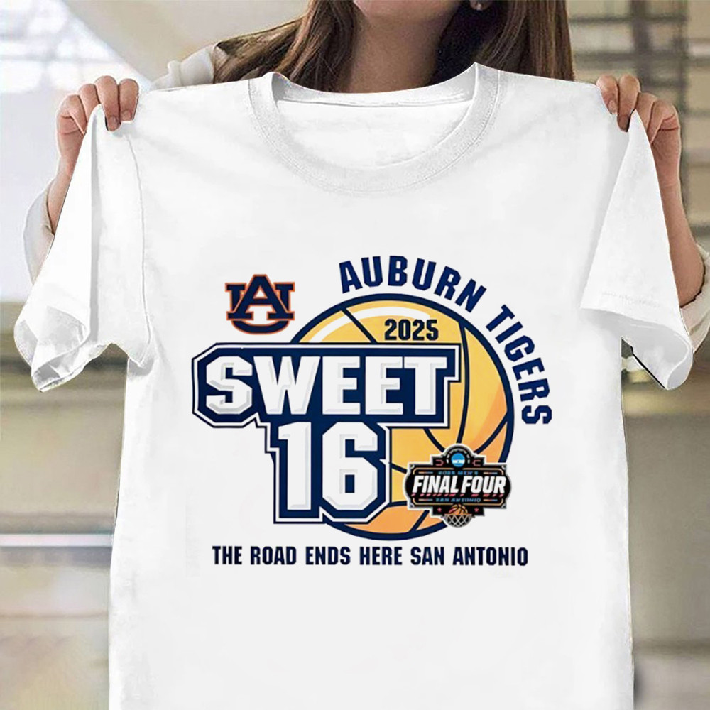 Auburn Tigers 2025 NCAA Men's Basketball Sweet 16 Final Four Shirt Gift For Basketball Lover-1