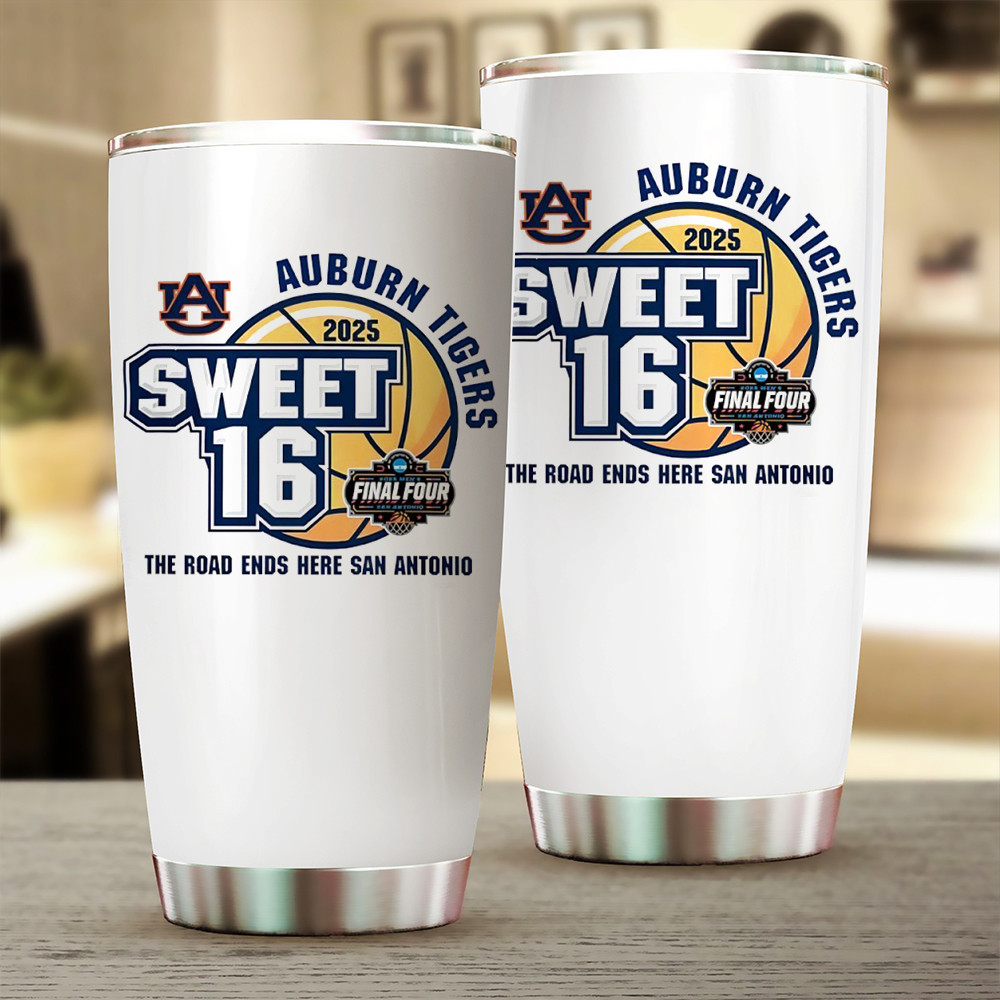 Auburn Tigers 2025 NCAA Men's Basketball Sweet 16 Final Four Tumbler Gift For Basketball Lover-1