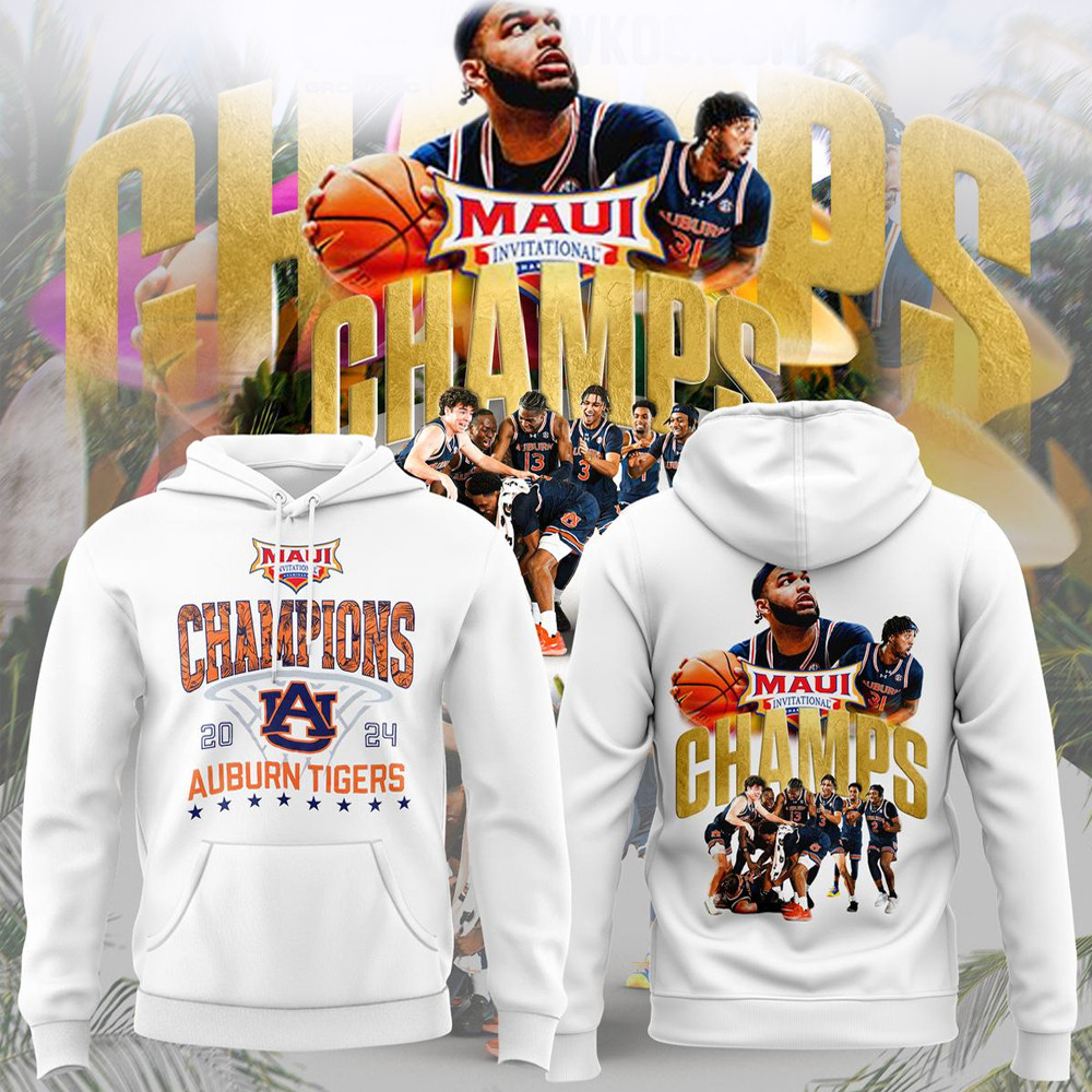 Auburn Tigers Champions Men's Basketball 2024 Maui Invitational Hoodie Gifts For Basketball Fan-1