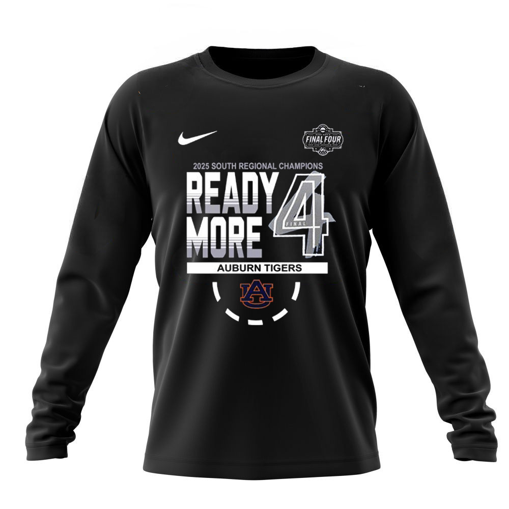 Auburn Tigers Nike 2025 Men's Tournament Final Four South Regional Champions Long Sleeve Shirt-1
