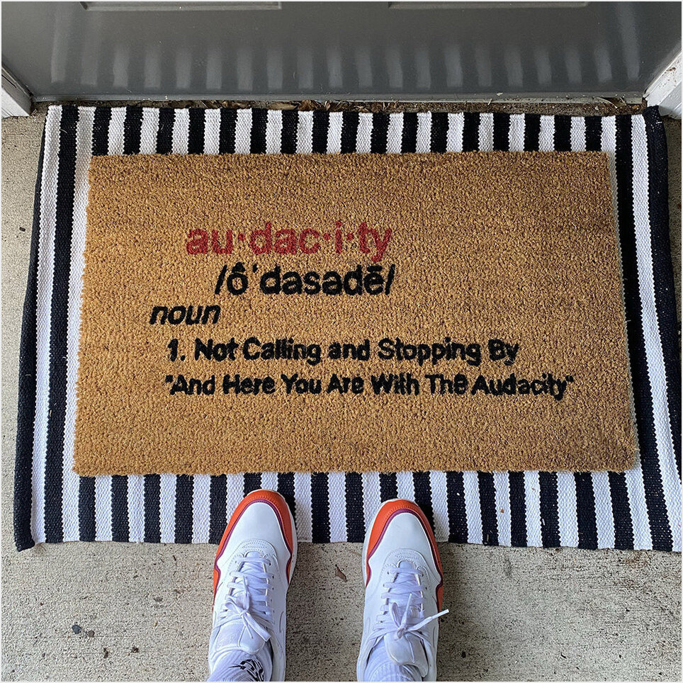 Audacity Doormat Funny Noun Audacity Definition Doormat For Front Door Ideas Gifts For Friends-1