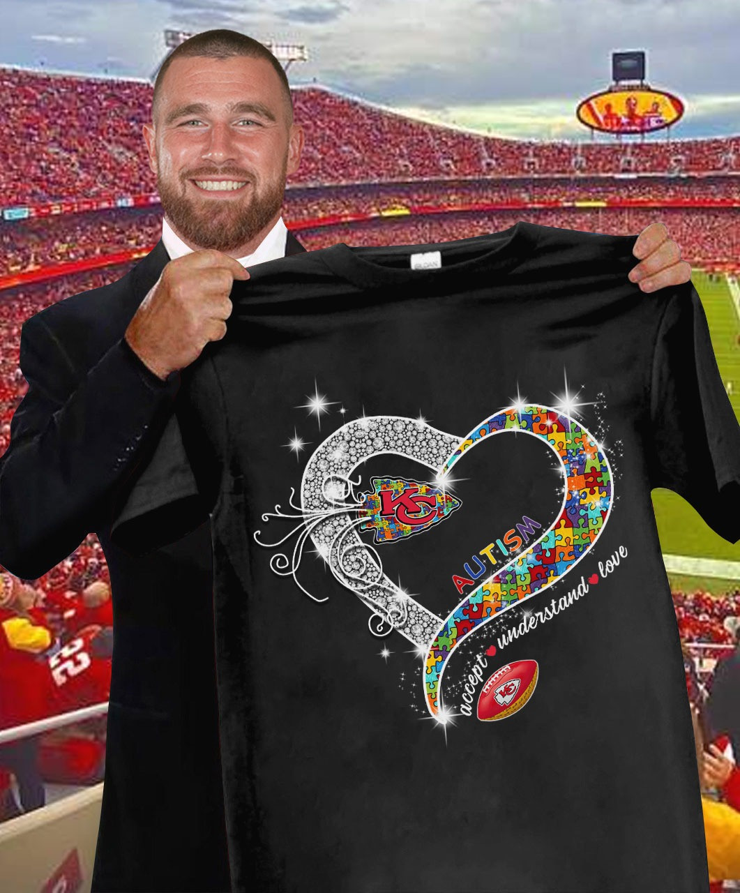 Autism Accept Understand Love Kansas City Chiefs Shirt Gifts For Football Fans-1