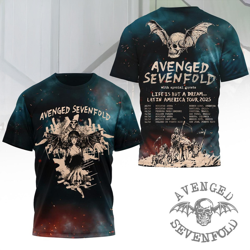 Avenged Sevenfold Life Is But A Dream Tour 2025 Shirt Fan Merch Gifts For Dad-1
