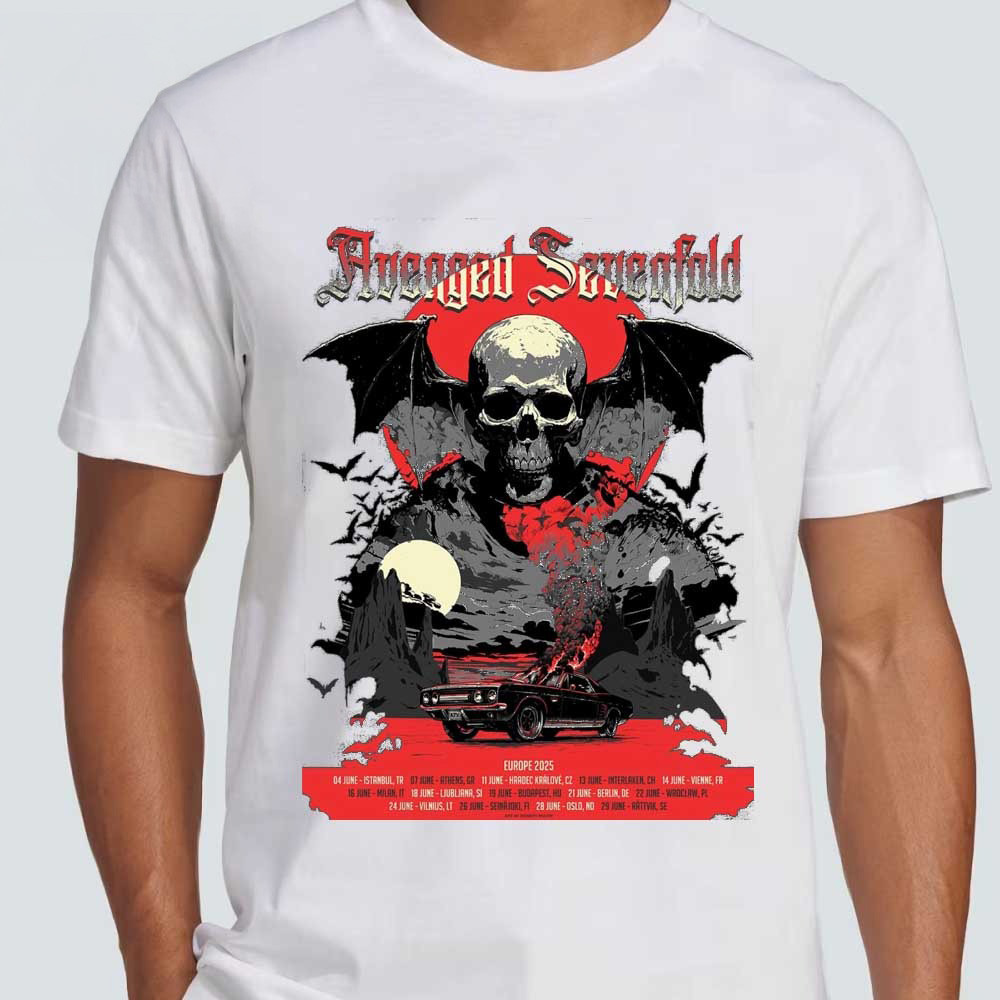 Avenged Sevenfold Summer 2025 Europe Tour Dates T-Shirt Avenged Sevenfold Merch For Fans-1