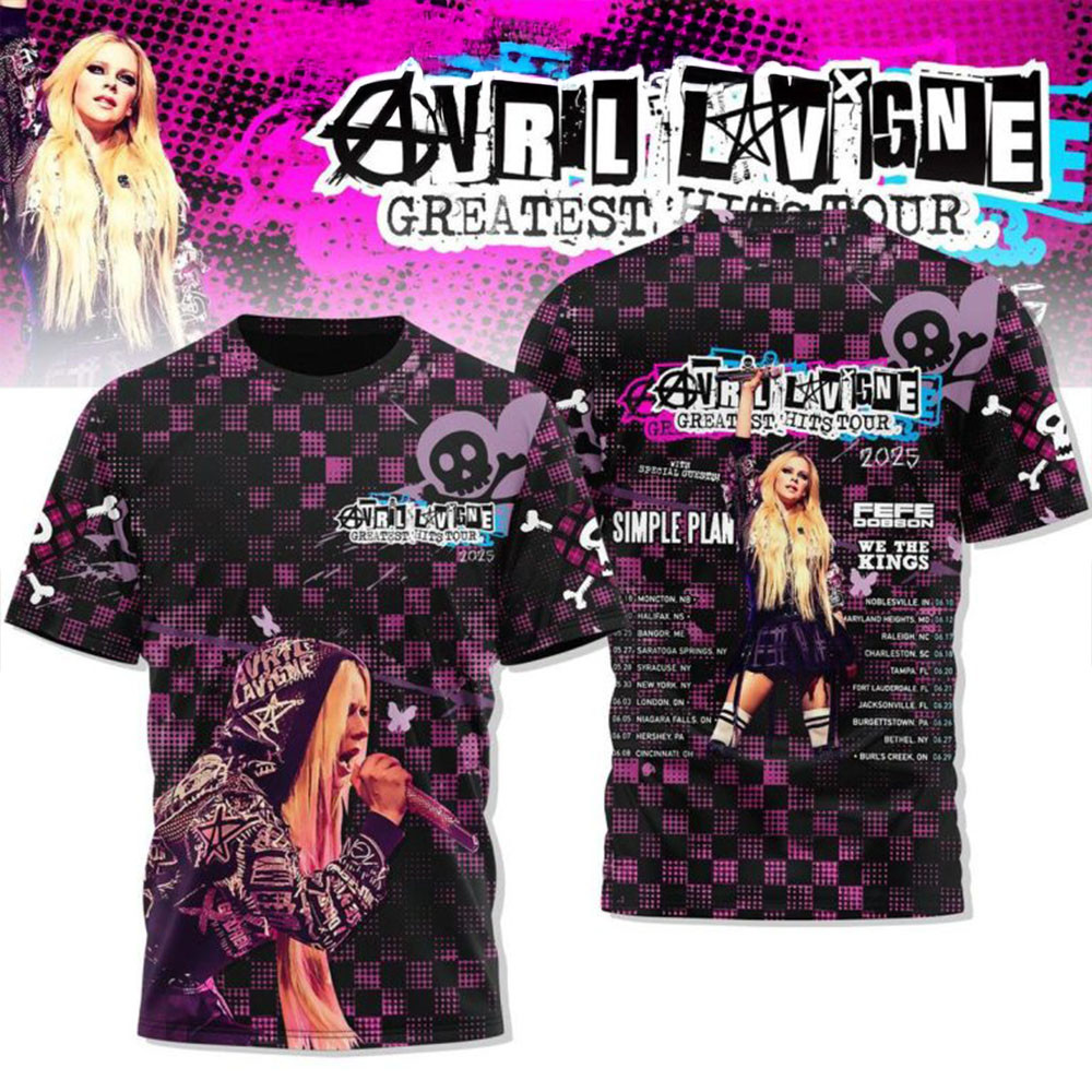 Avril Lavigne Tour 2025 The Greatest Hits Tour Celebration T-Shirt Music Fans Gifts-1