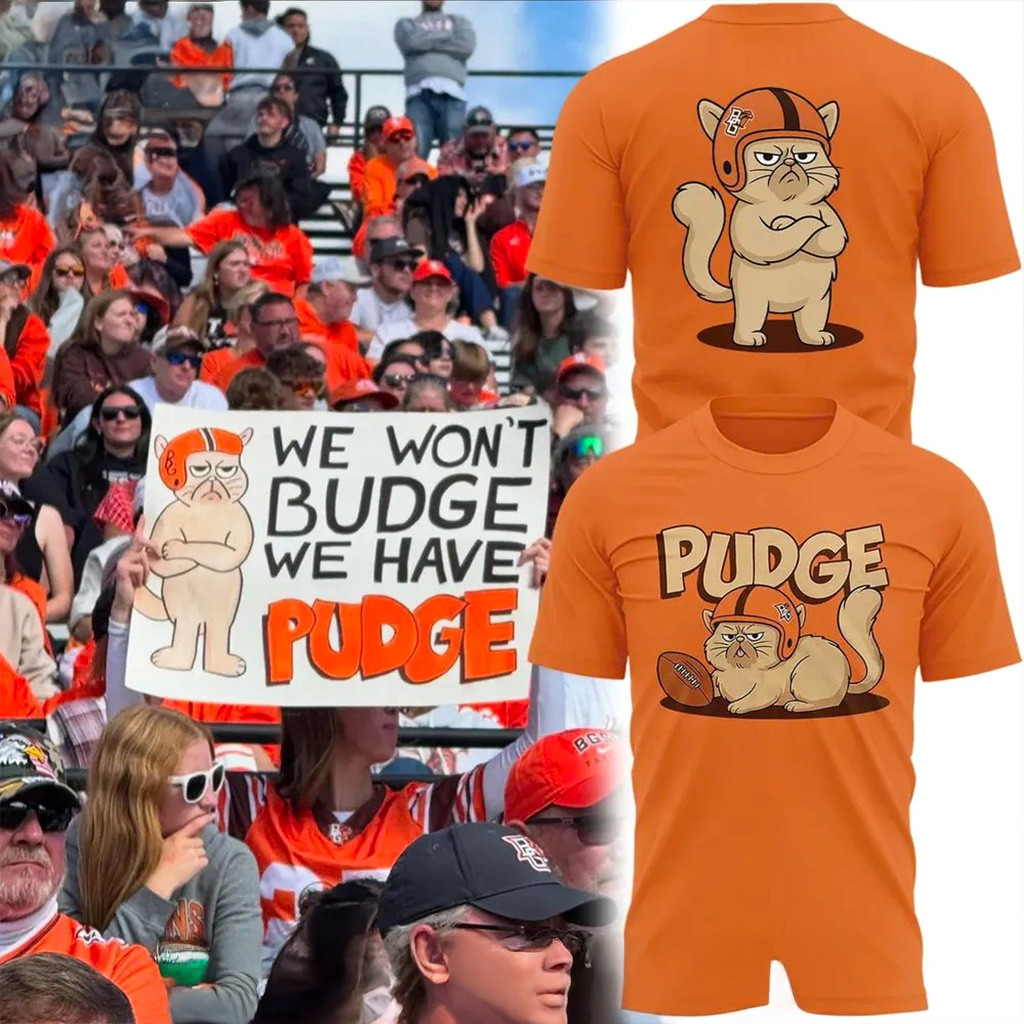 BGSU Football Pudge The Cat T-Shirt Fan Merch Christmas Presents For Football Fans-1
