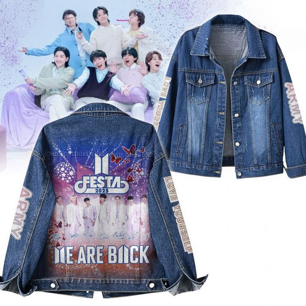BTS Festa 2025 We Are Back Limited Denim Jacket BTS Merch Gifts For Fans-1