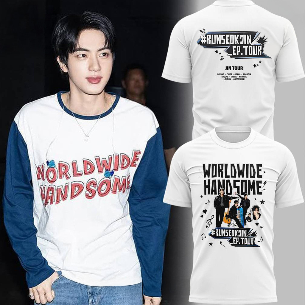 BTS Runseokjin Ep Tour 25 Worldwide Handsome White T-Shirt BTS Merch Gifts For Fans-1