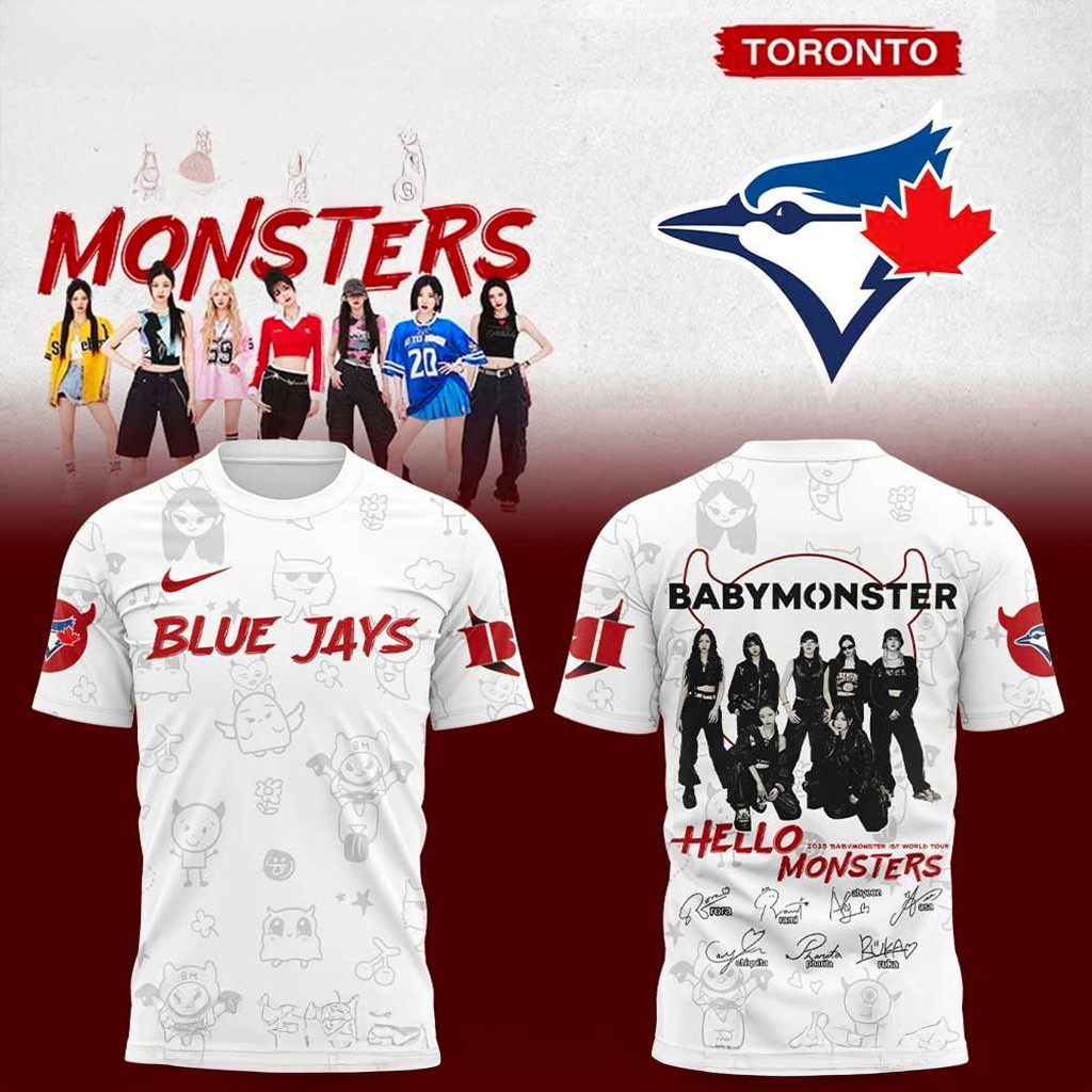 Babymonster 1st World Tour 2025 X Toronto Blue Jays Signature T-Shirt Jays Merch Fans Gifts-1