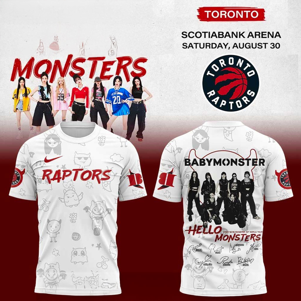 Babymonster 1st World Tour 2025 X Toronto Raptors Signature T-Shirt Raptors Merch Her Gifts-1