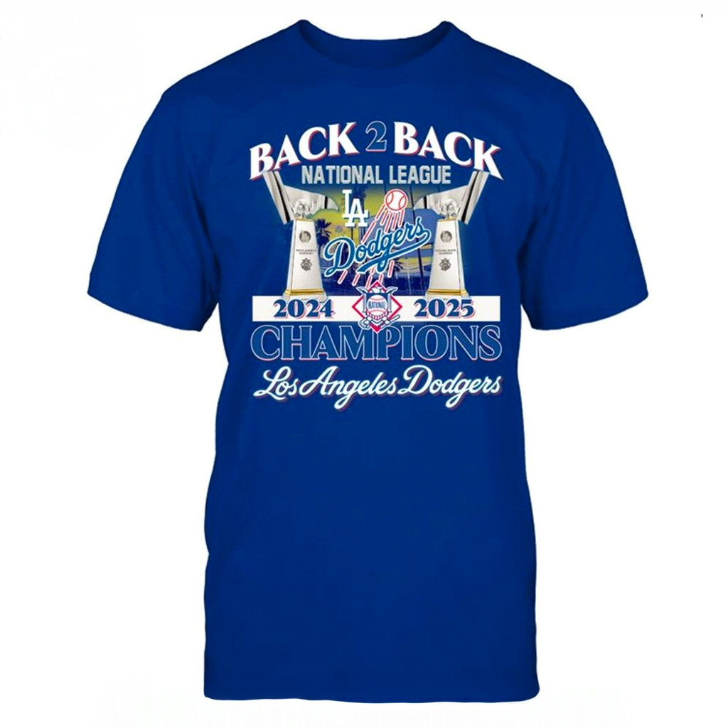 Back 2 Back National League 2024 2025 Champions Los Angeles Dodgers T-Shirt Xmas Gifts For Him-1 Back 2 Back National League 2024 2025 Champions Los Angeles Dodgers T-Shirt Xmas Gifts For Him-1