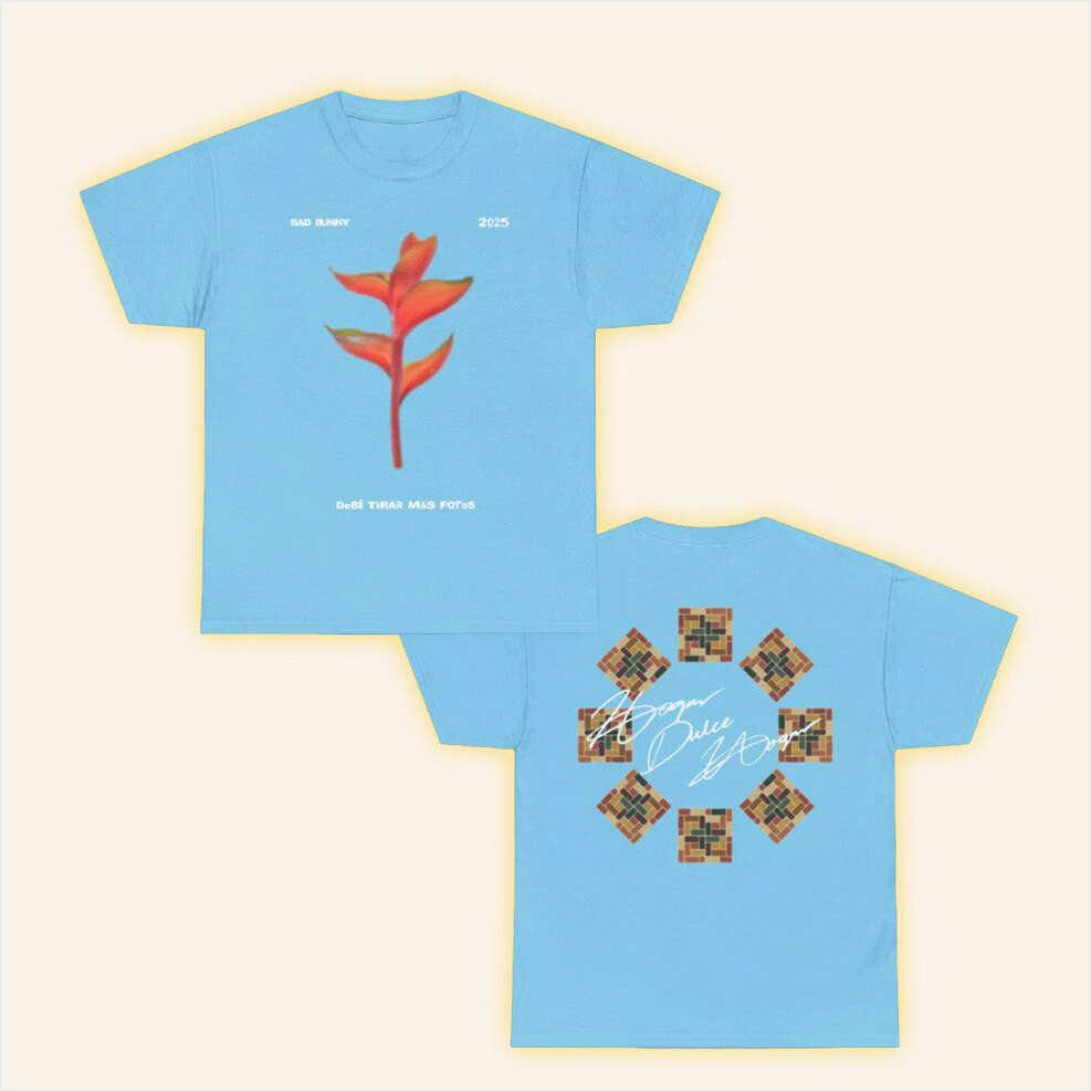 Bad Bunny Merchandise DTMF Merch Heliconia T-Shirt Gifts For Wife Birthday Gifts For Fans-1