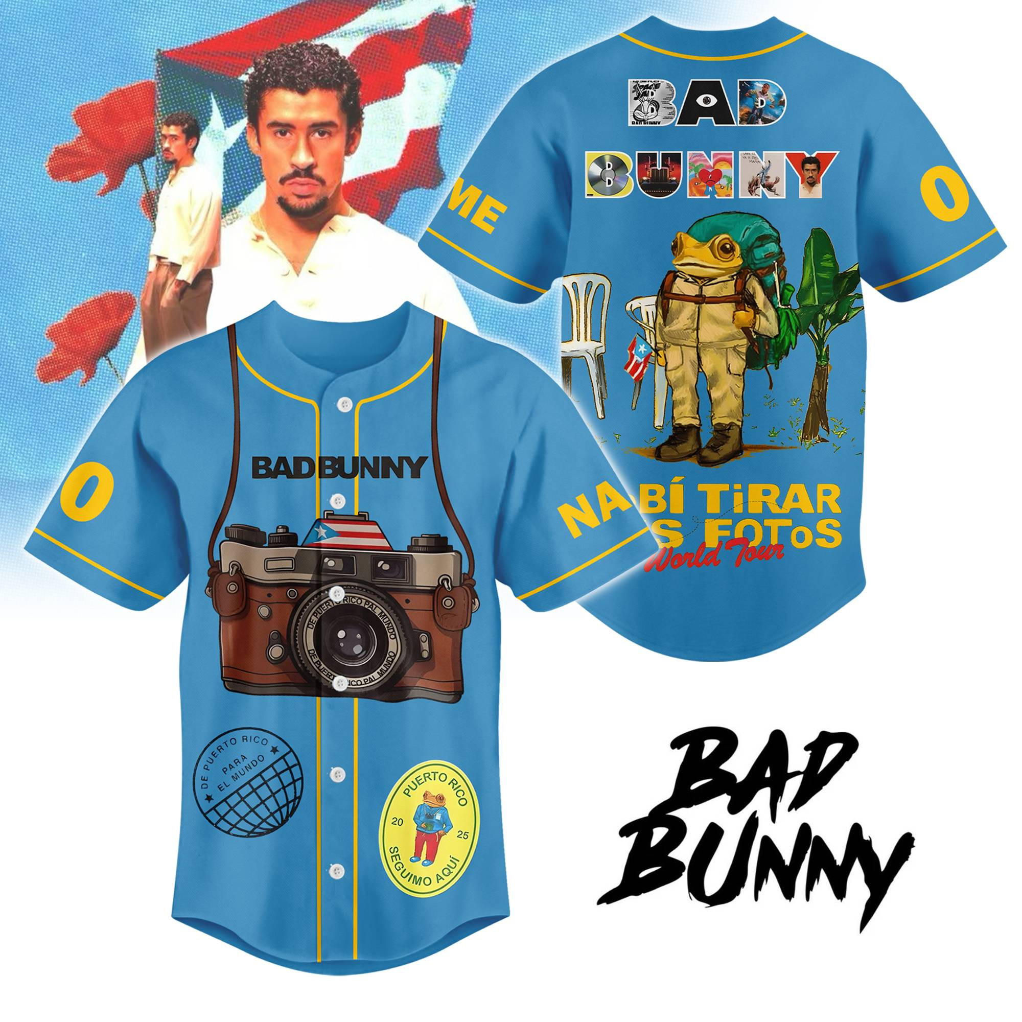 Bad Bunny Music Personalized Baseball Jersey For Fans-1