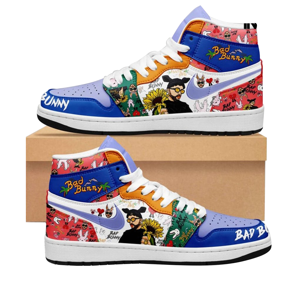 Bad Bunny Nike Air Jordan 1 Bad Bunny Merch For Music Fans Great Father's Day Gifts-1