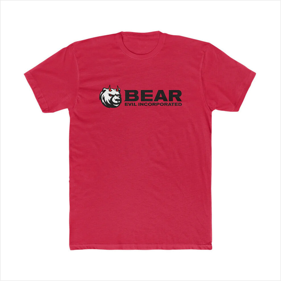 Bad Magic Merch BEAR EVIL Logo Red T-Shirt Gifts For Husband Birthday Gifts For Besties-1