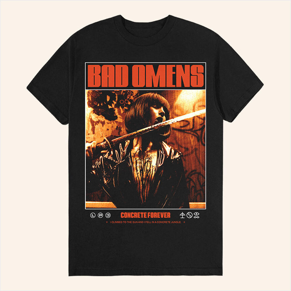 Bad Omens Merch Concrete Forever EU Tour T-Shirt Gifts For Boyfriend Gifts For Best Friend-1