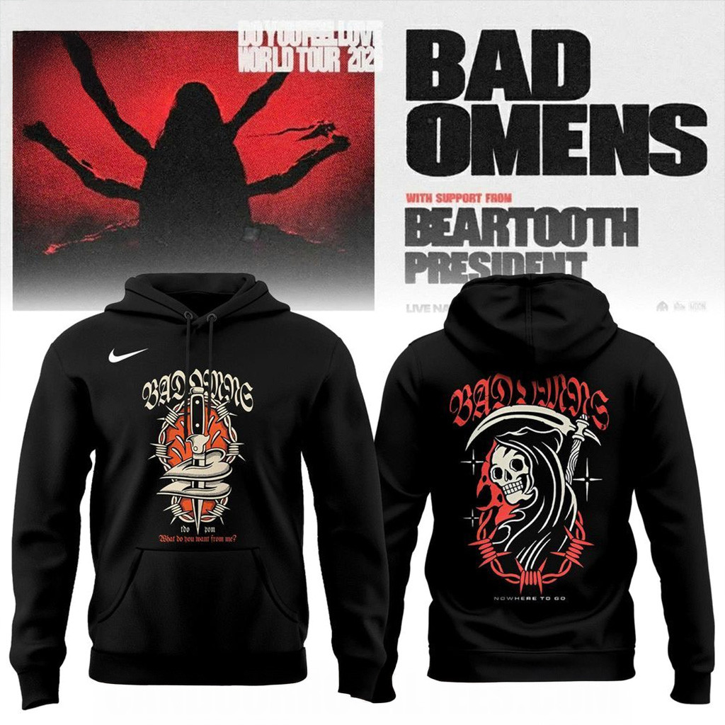 Bad Omens Style Graphic Dark Streetwear Vibes Hoodie Bad Omens Merch Gift Ideas For Dad-1