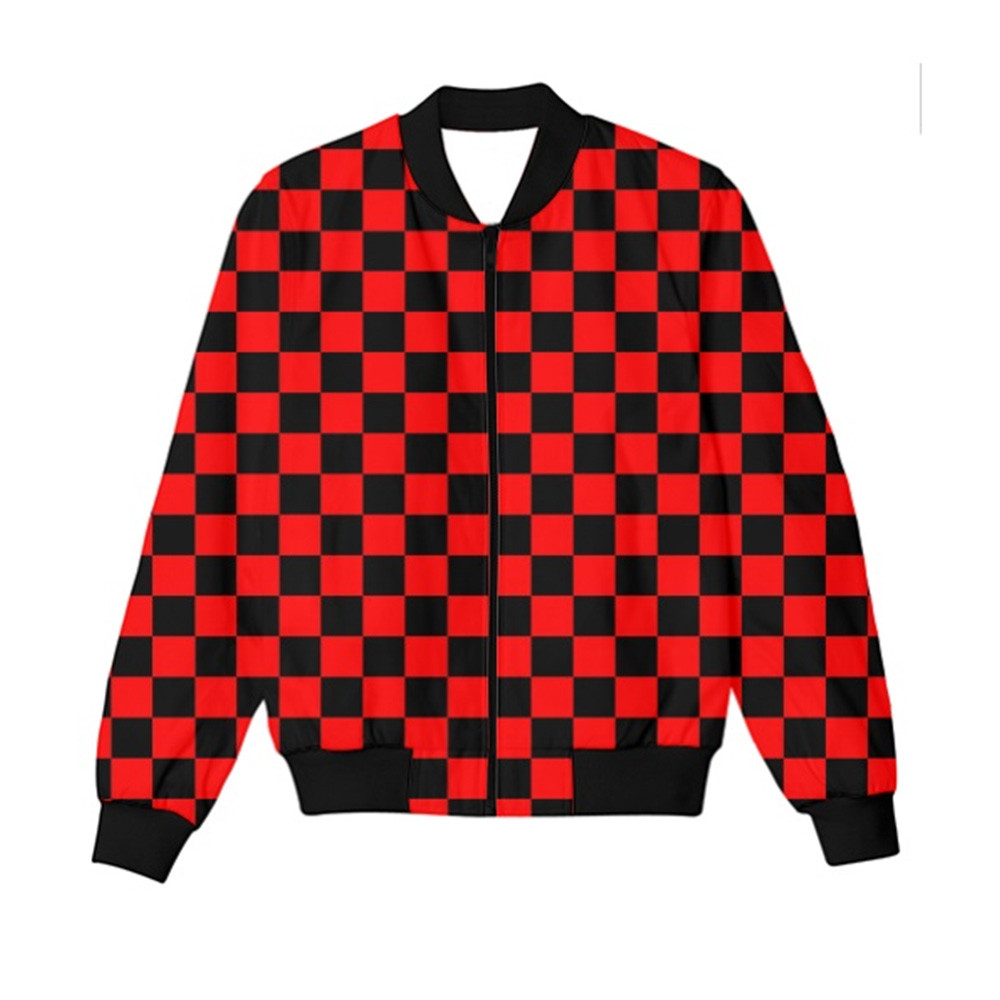 Bajan Canadian Red Check Bomber Jacket Bajan Canadian Merch Unique Father'sDay Gifts-1