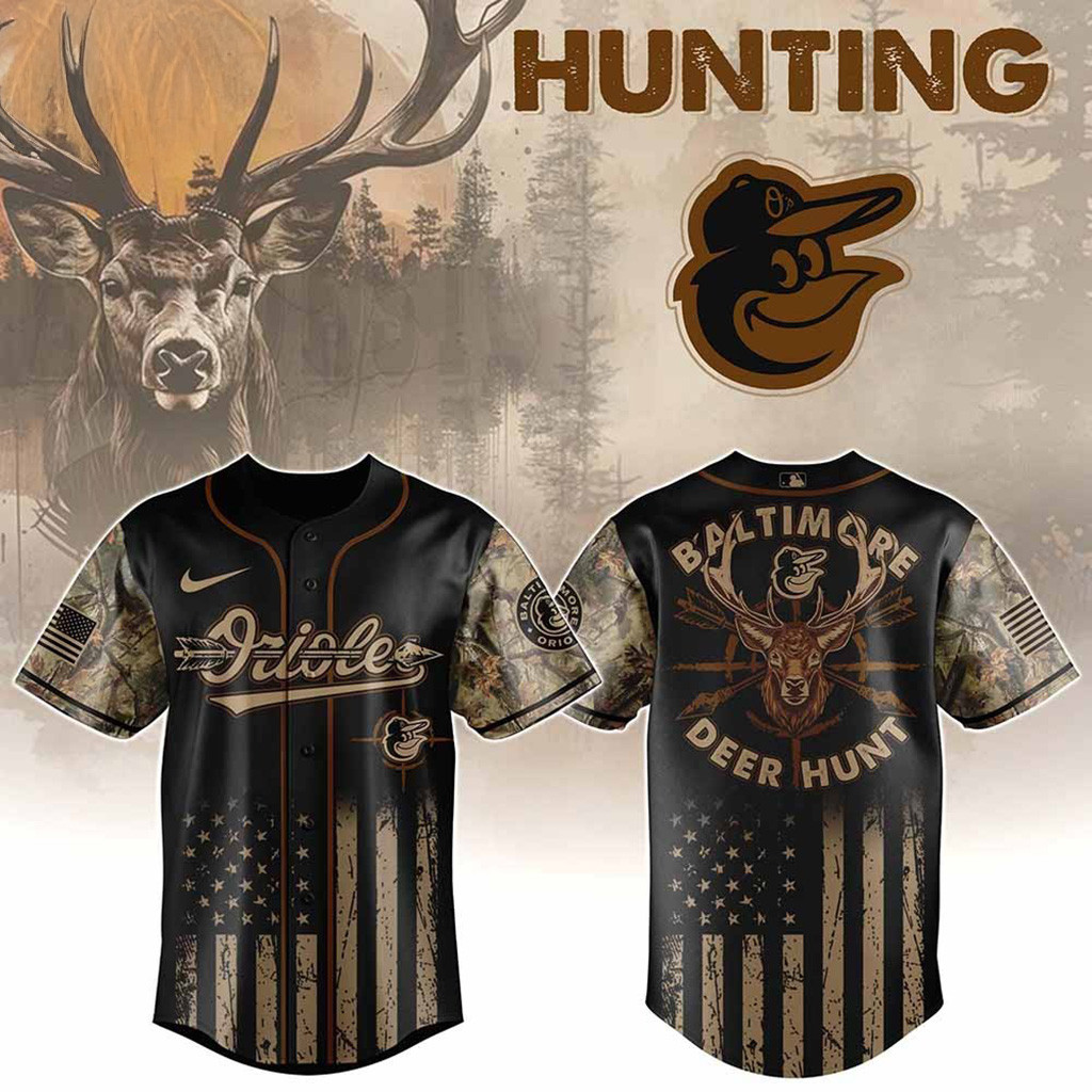 Baltimore Orioles MLB X Deer Hunting Baseball Jersey Orioles Merch Baseball Player Gift Ideas-1