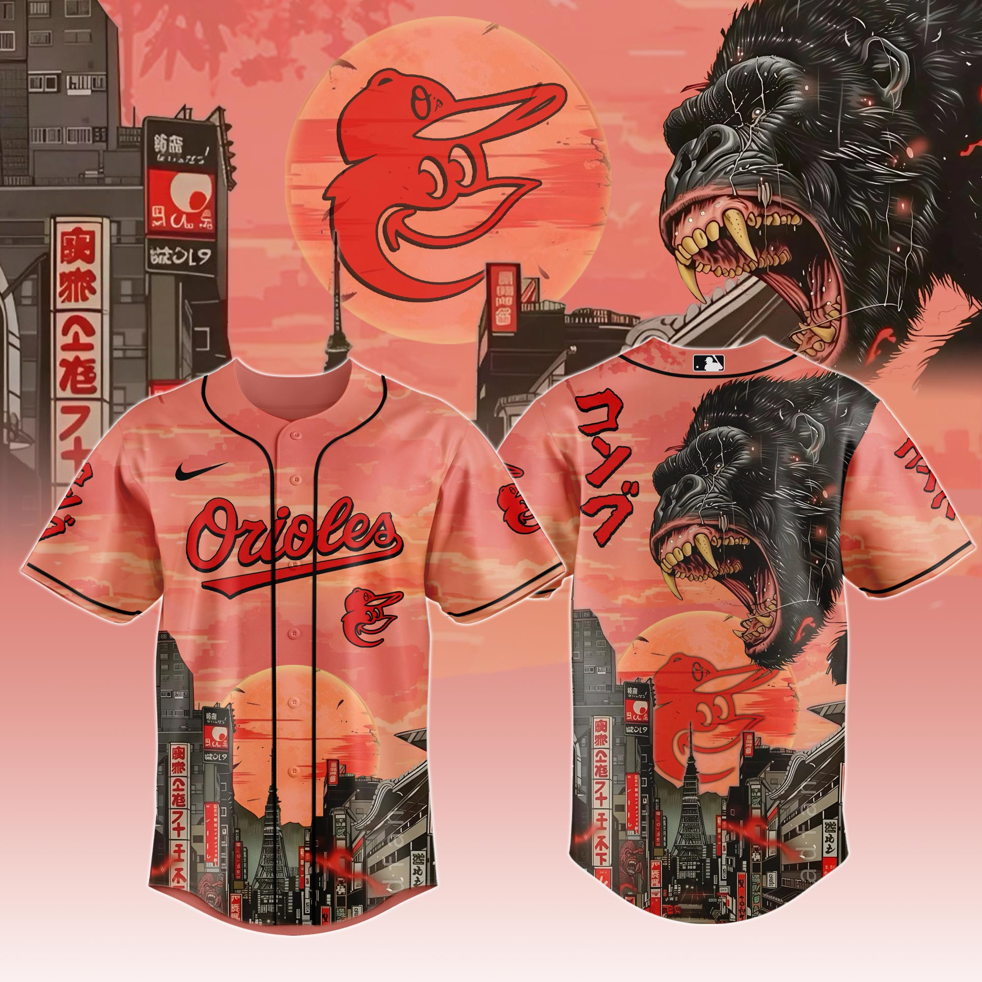 Baltimore Orioles Mlb X Japanese Heritage Kong Baseball Jersey For Fans-1