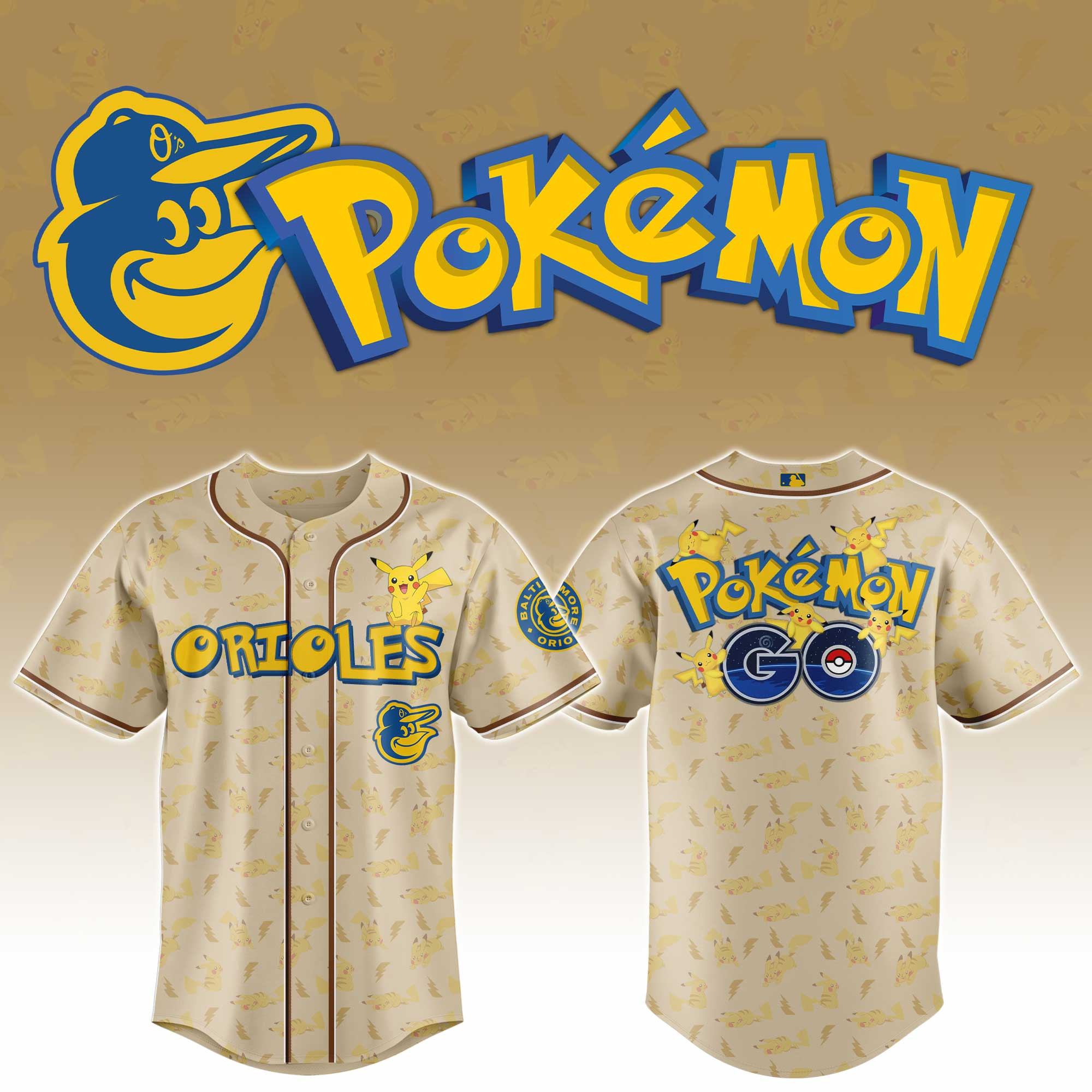 Baltimore Orioles Mlb X Pokemon Go Master Baseball Jersey For Fans-1