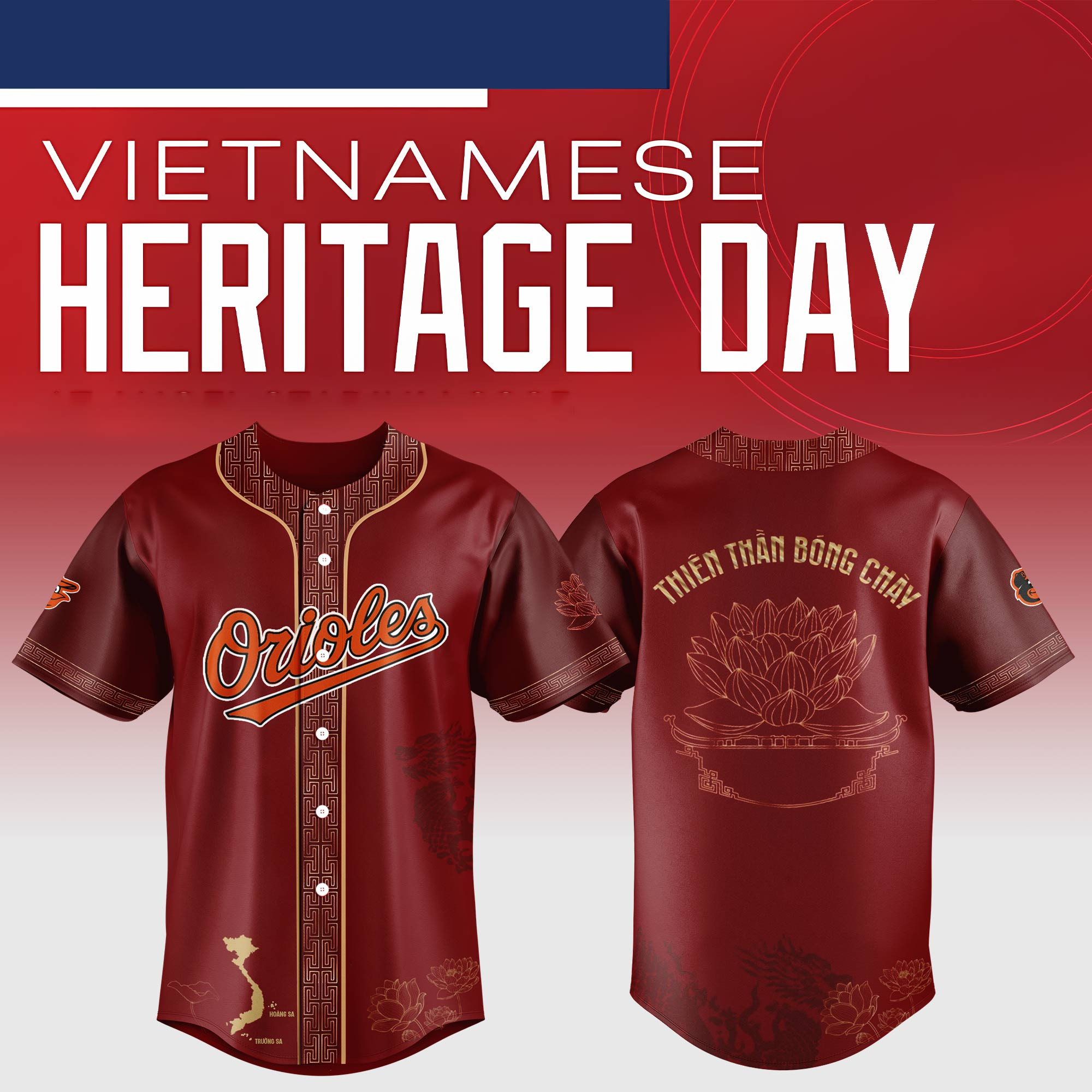 Baltimore Orioles Mlb X Vietnamese Heritage Night Baseball Jersey For Fans-1