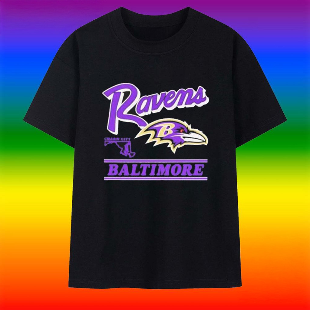 Baltimore Ravens Fly Charm City 2025 T-Shirt-1