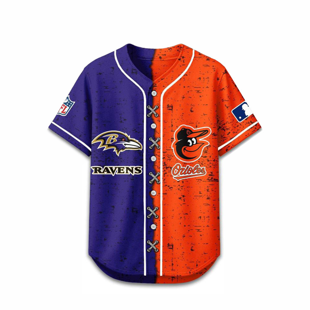 Baltimore Ravens Mix Baltimore Orioles Sporty New Design Baseball Jersey Fan Merch Him Gifts-1