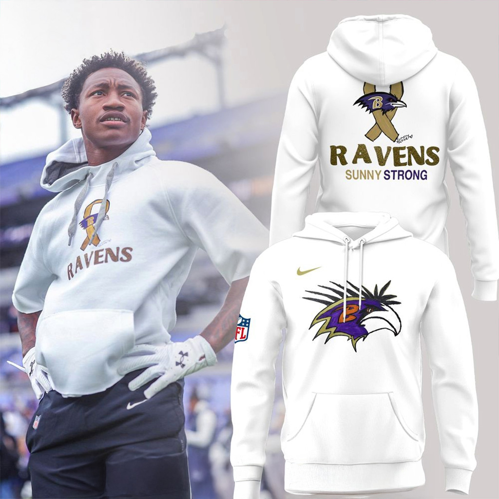 Baltimore Ravens Sunny Strong Awareness Hoodie Ravens Merch Christmas Presents For Him-1