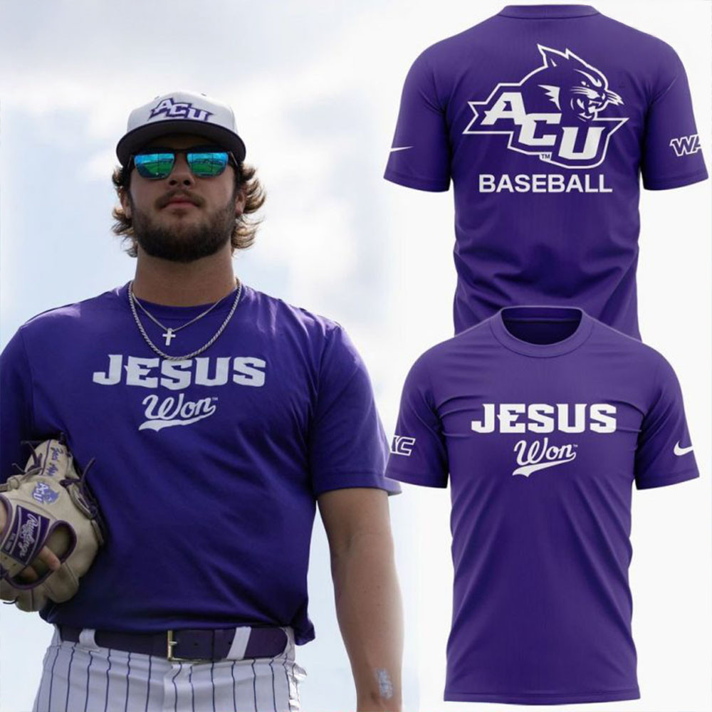 Baseball Jesus Won 2025 T-Shirt ACU Merch Good Gifts For Dads-1 Baseball Jesus Won 2025 T-Shirt ACU Merch Good Gifts For Dads-1