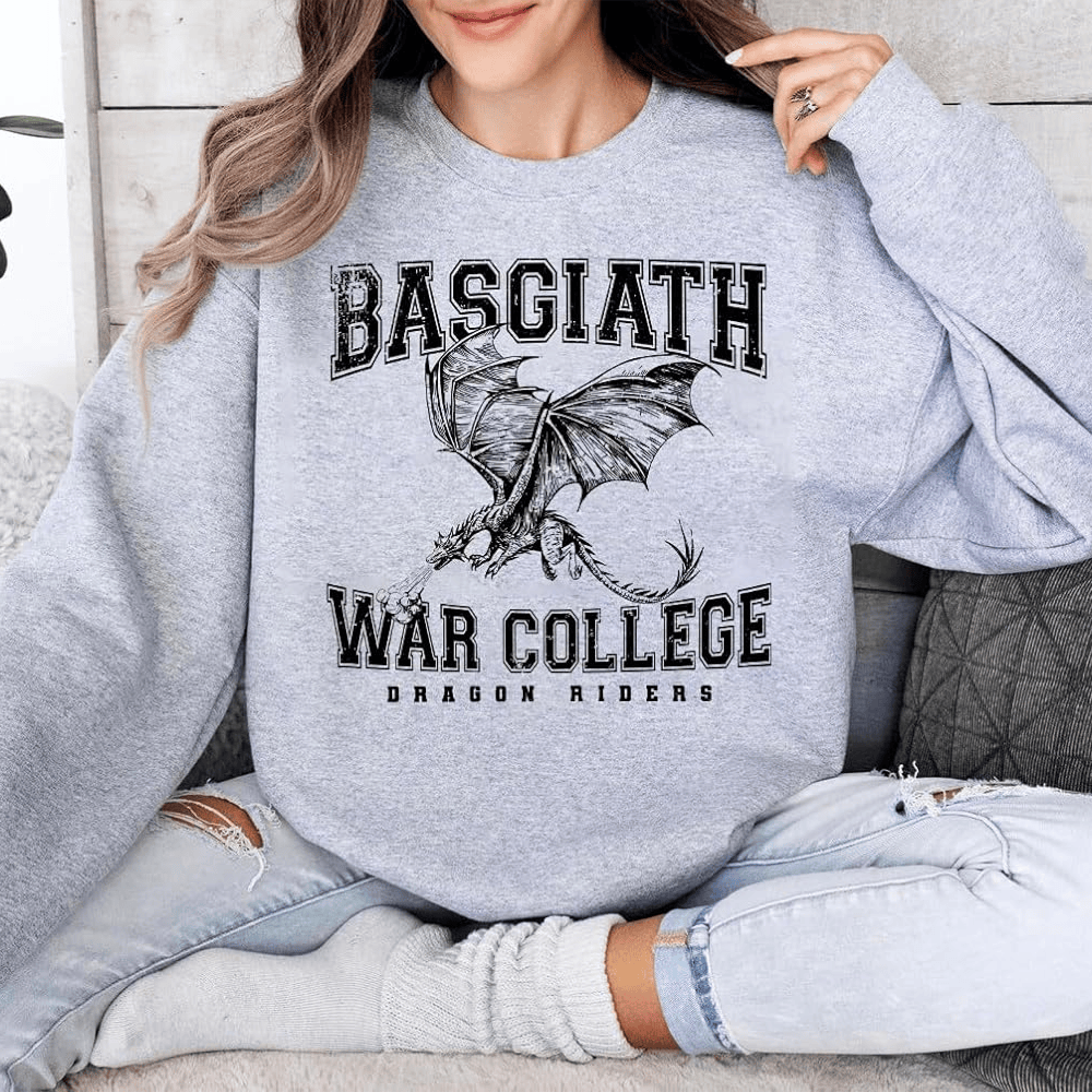 Basgiath War College Sweatshirt Grey Dragon Riders Sweatshirt Best Gift For Daughter-1
