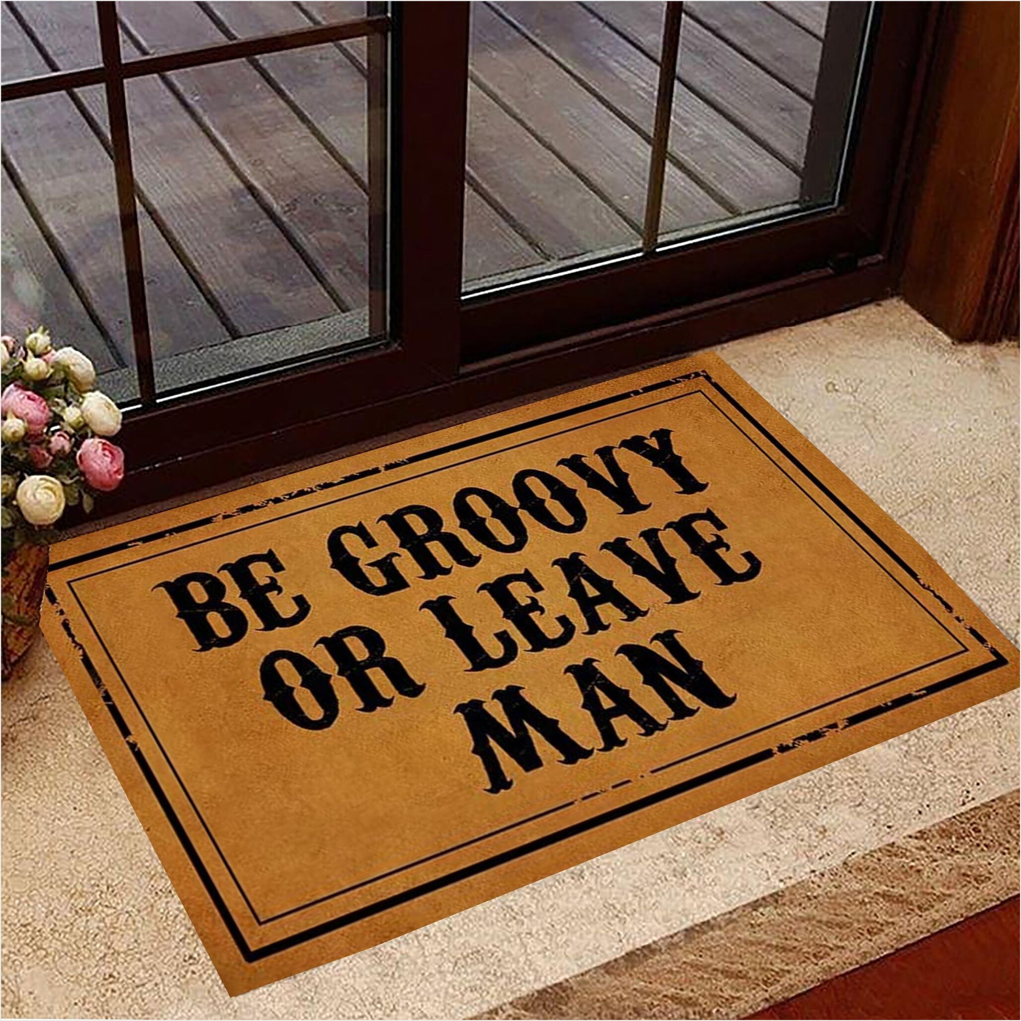 Be Groovy Or Leave Man Doormat Bob Dylan Quote Funny Sayings Doormat For Front Door-1