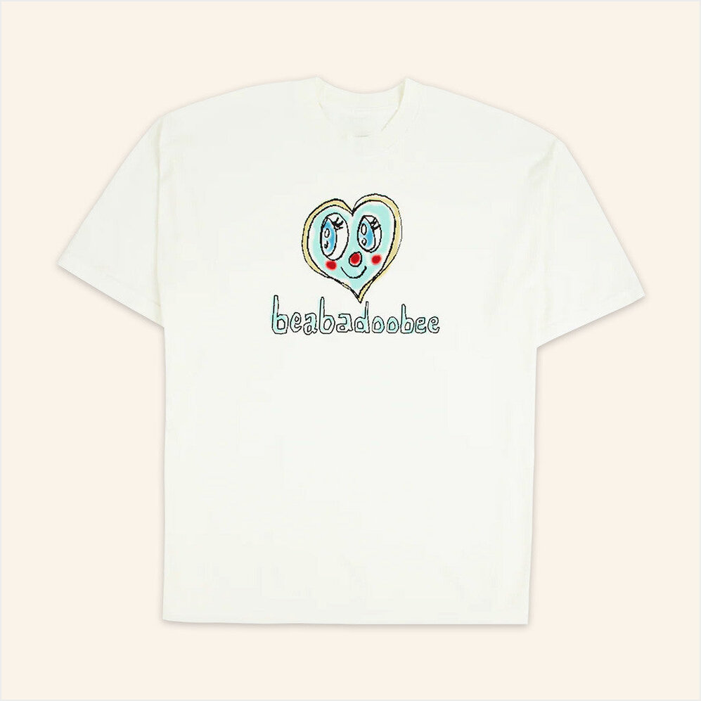 Beabadoobee Official Merch Off White Heart Eyes T-Shirt Gifts For Daughter Gifts For Friends-1
